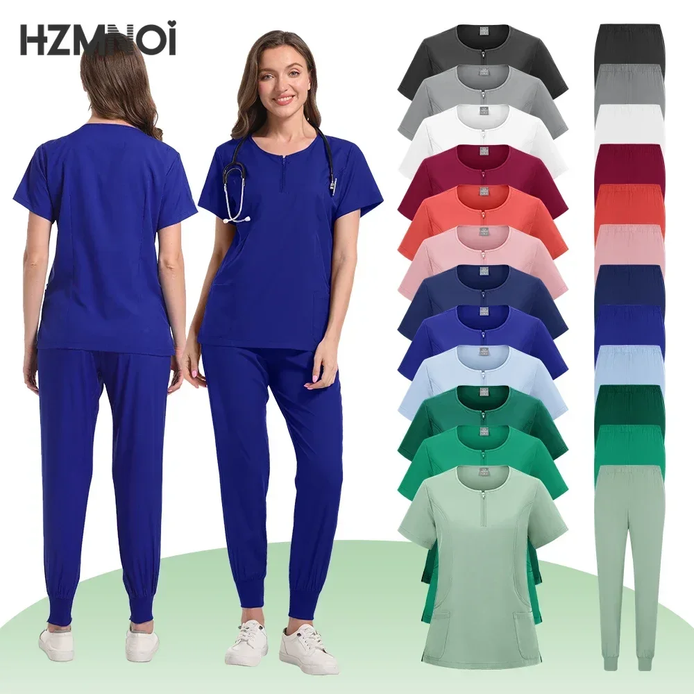 Tops médicos, pantalones para mujer, uniformes médicos de Hospital, conjuntos de exfoliación, accesorios para enfermeras, clínica Dental, salón de belleza, traje de trabajo