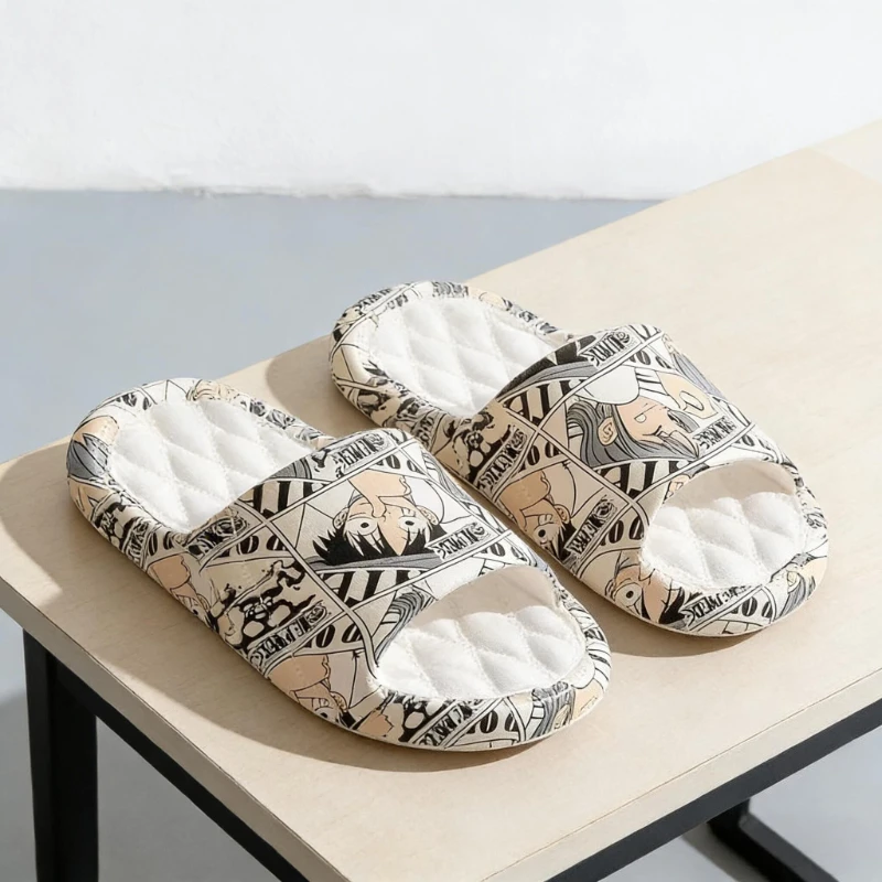 Anime One Piece Anti-Slip Slippers for Men and Women Soft Comfort Thick Bottom Home Wear Birthday Gift