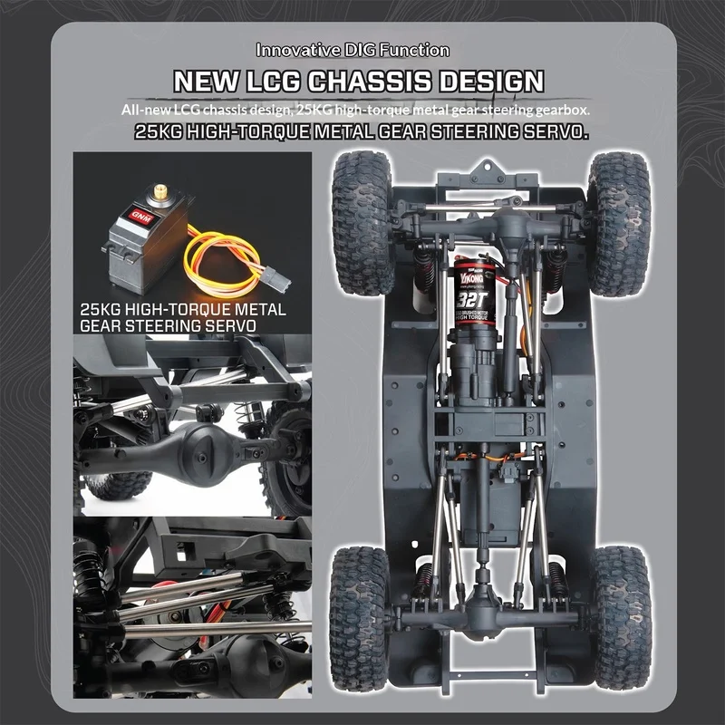 Yikong Yk41011 Se 1:10 Brushed Four-Wheel Drive Pickup Truck Climbing Off-Road Vehicle Remote Control Car With Differential Lock