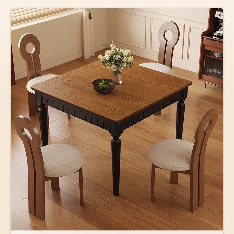 Solid wood, French retro solid wood dining chair, medieval style, household, high value, backrest stool