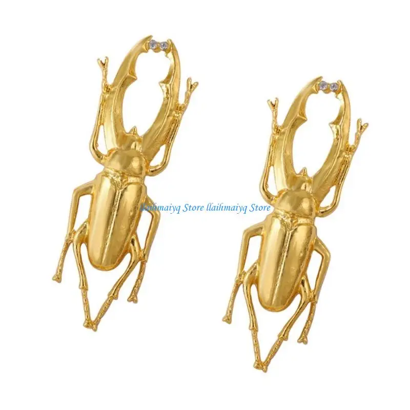 573B Oversized Ladybugs Dangle Earrings Elegant Alloy Materials Unisex Fashion Item