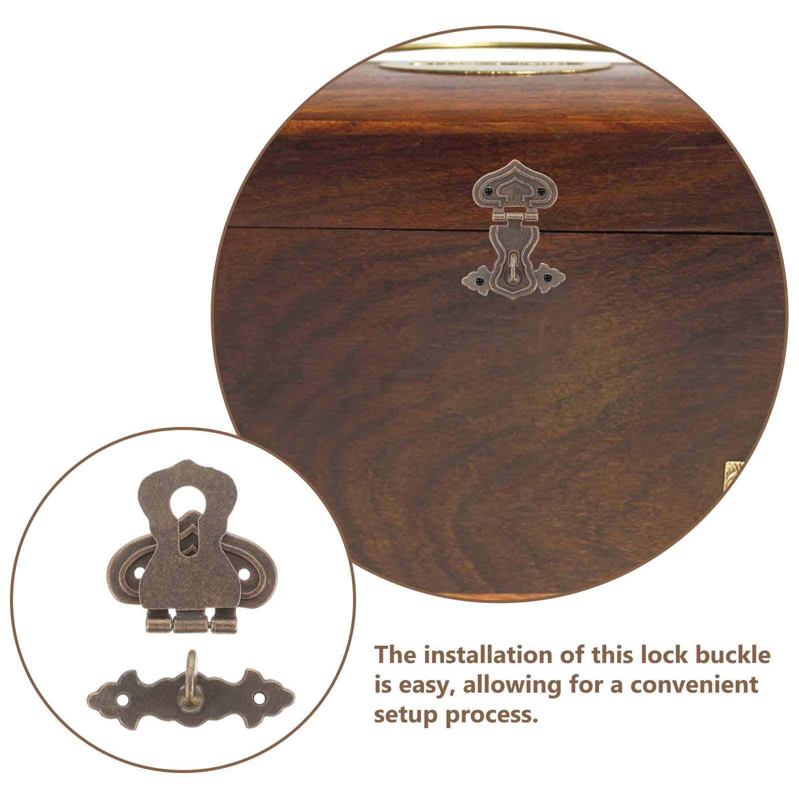 

4 Pcs Hasp Latch Small Vintage Decorative Latches for Wood Boxes Jewelry Clasp Cabinet