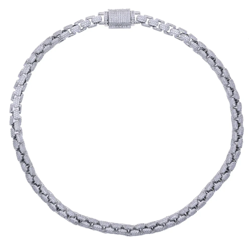 2025 موضة جديدة ثعبان فضي اللون سلسلة عقد من حجر الياقوت الهيب هوب الرجال النساء