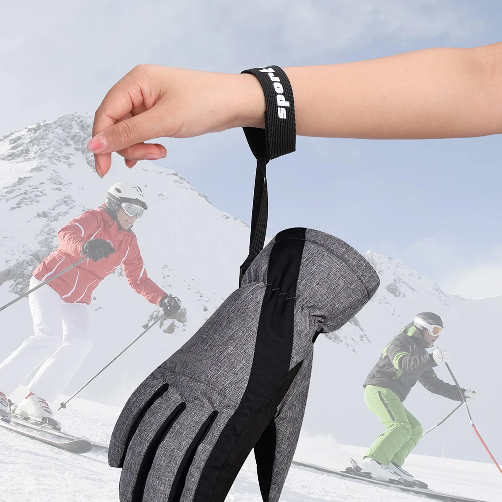 4PCS Elastic Wrist Straps for Ski Snowboard Gloves Adjustable Ski Glove Lead for Men and Women Sport Skiing Glove Safet-y Strap