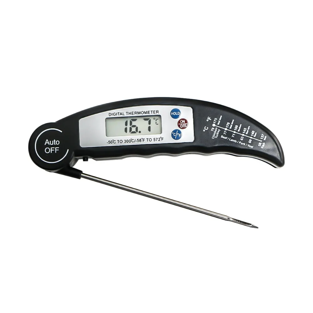 Instant Read Digital Meat Thermometer Switchable Units Magnetic Probe Food Thermometer Waterproof High Precision