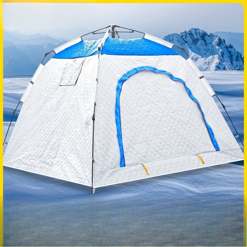 

Outdoor camping winter fishing reinforced single-door tent thickened ice fishing house winter four-corner single-layer