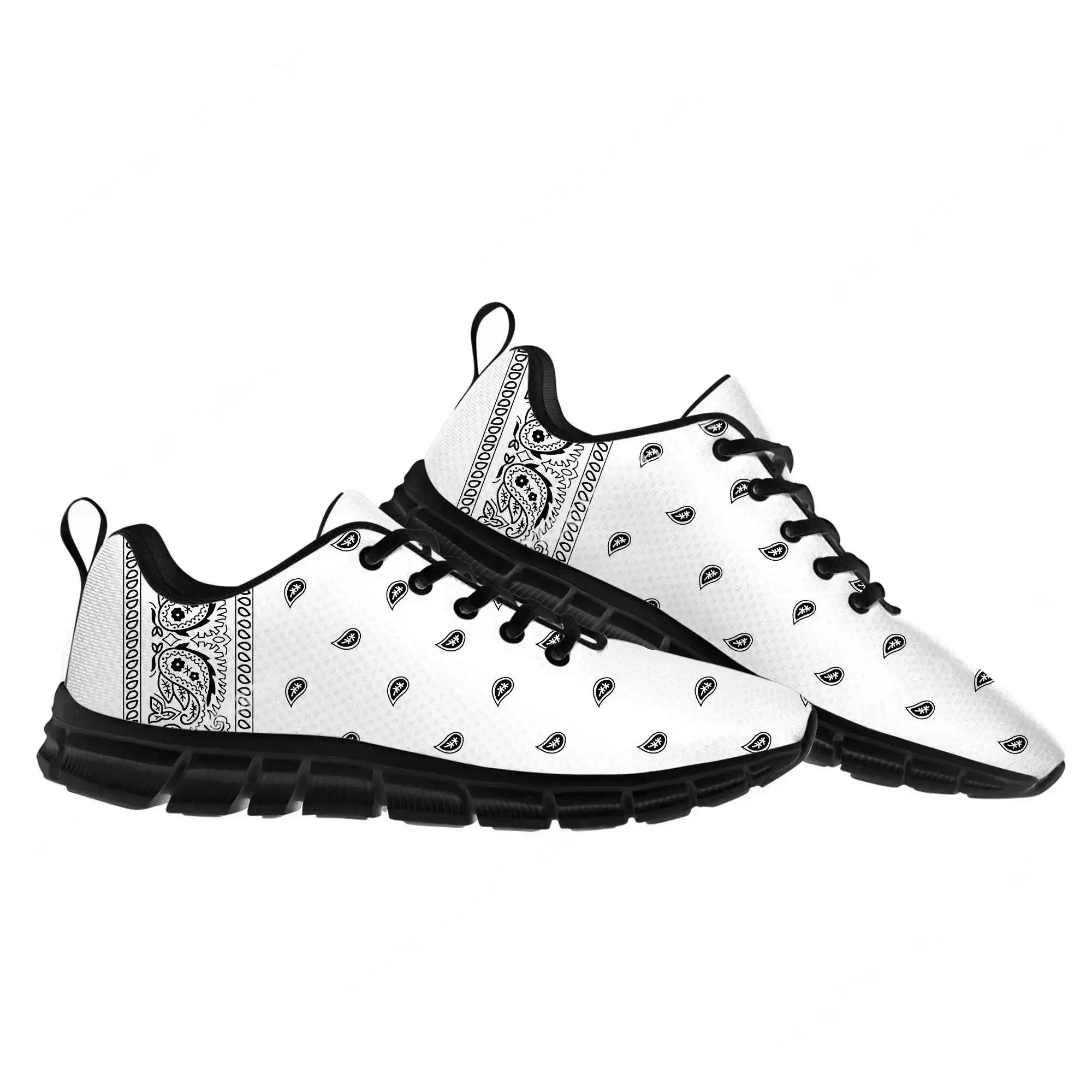 Bandana Paisley Sports Shoes Mens Womens Sneakers Black White Red Blue Casual Sneaker Couple Custom Shoes view 4