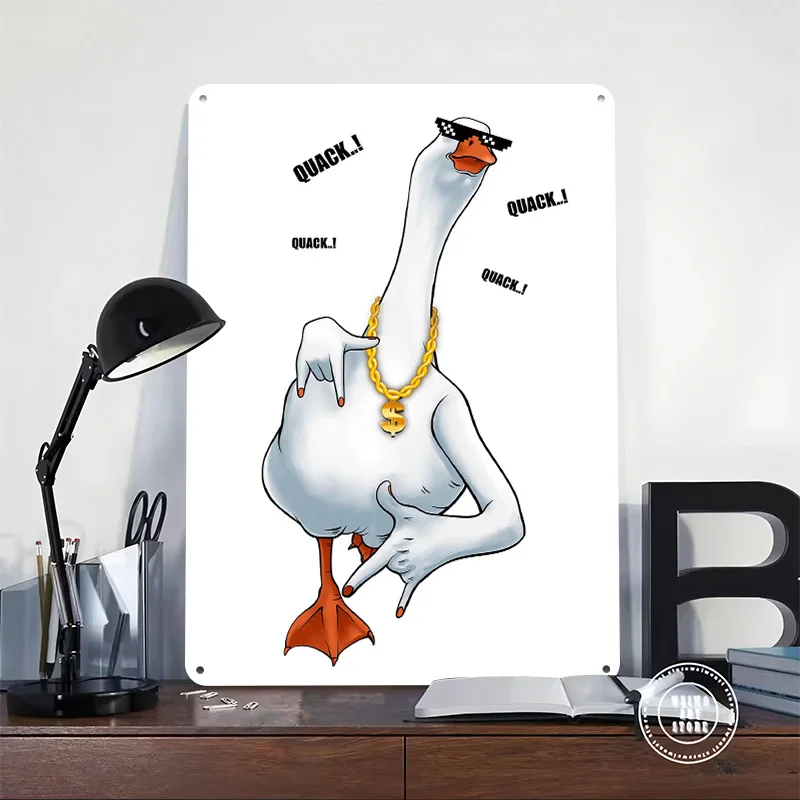 Rapper Duck Metal Poster Custom Wall Art Retro Vintage Tinplate Signs for Man Cave Home Decor Living Room Decoration At Home