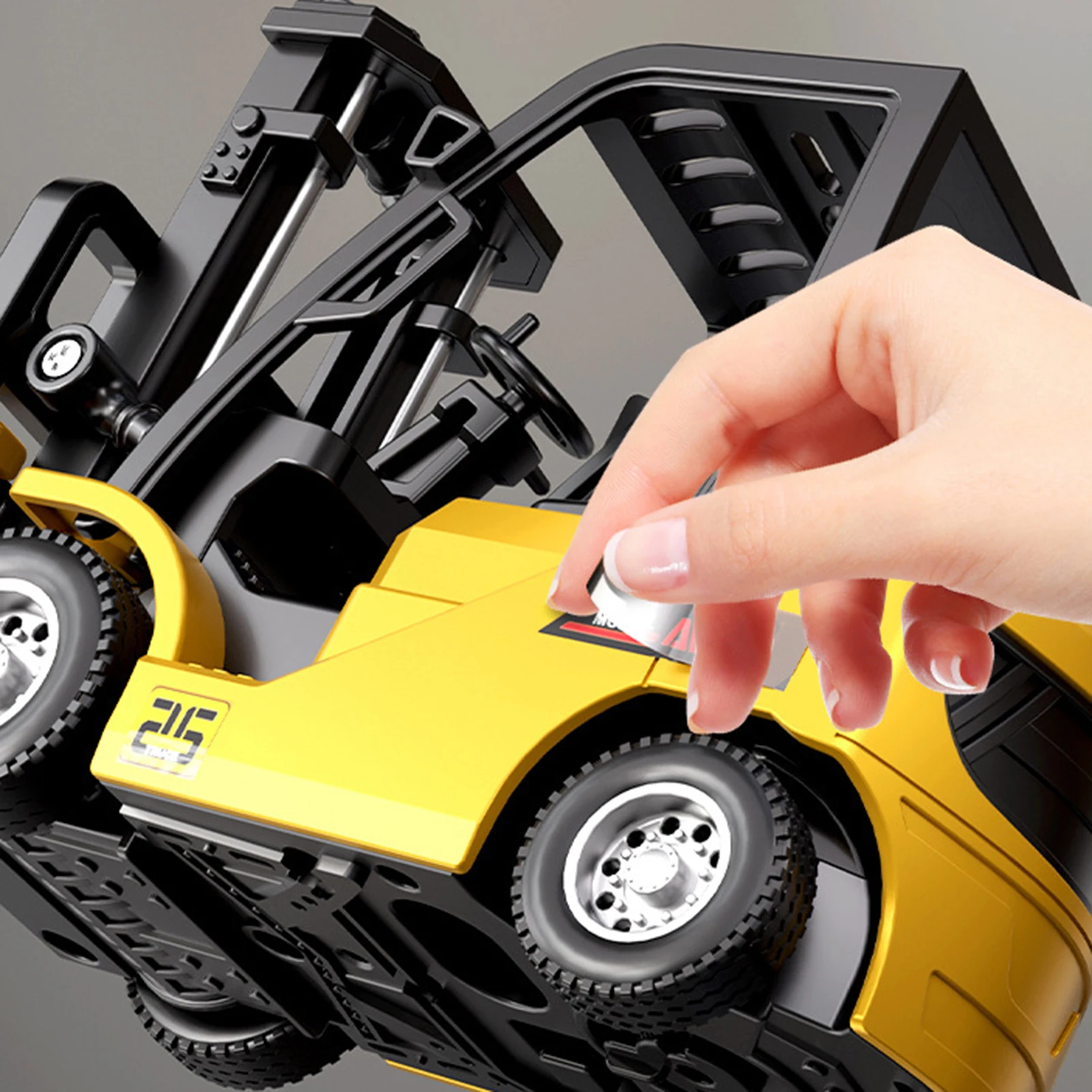 1:64 Forklift Remote Control Toy with Pallet Support APP Control and Light Sound Simulation Mini Alloy Engineering Vehicle