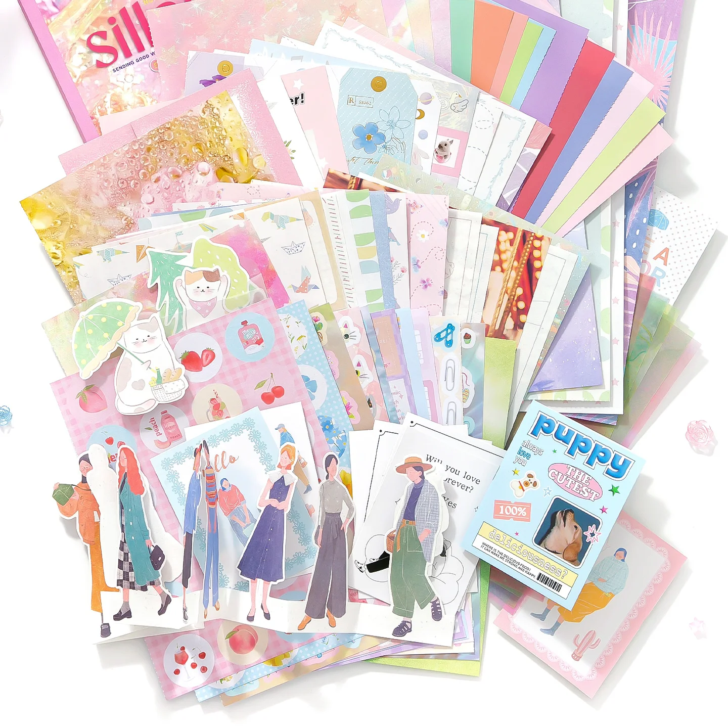 

64sheets Inspiration Moment Ins Multi material Tearable Material Book DIY Handmade Collage Scrapbook Supplies School Stationery