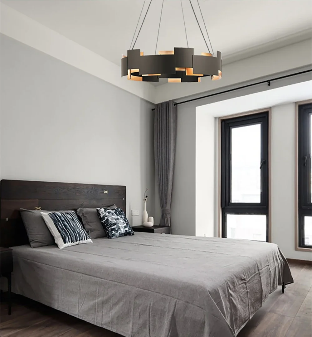 Black creative pendant light, suitable for living rooms, bedrooms, and dining rooms, with three shapes to choose from YX910TB