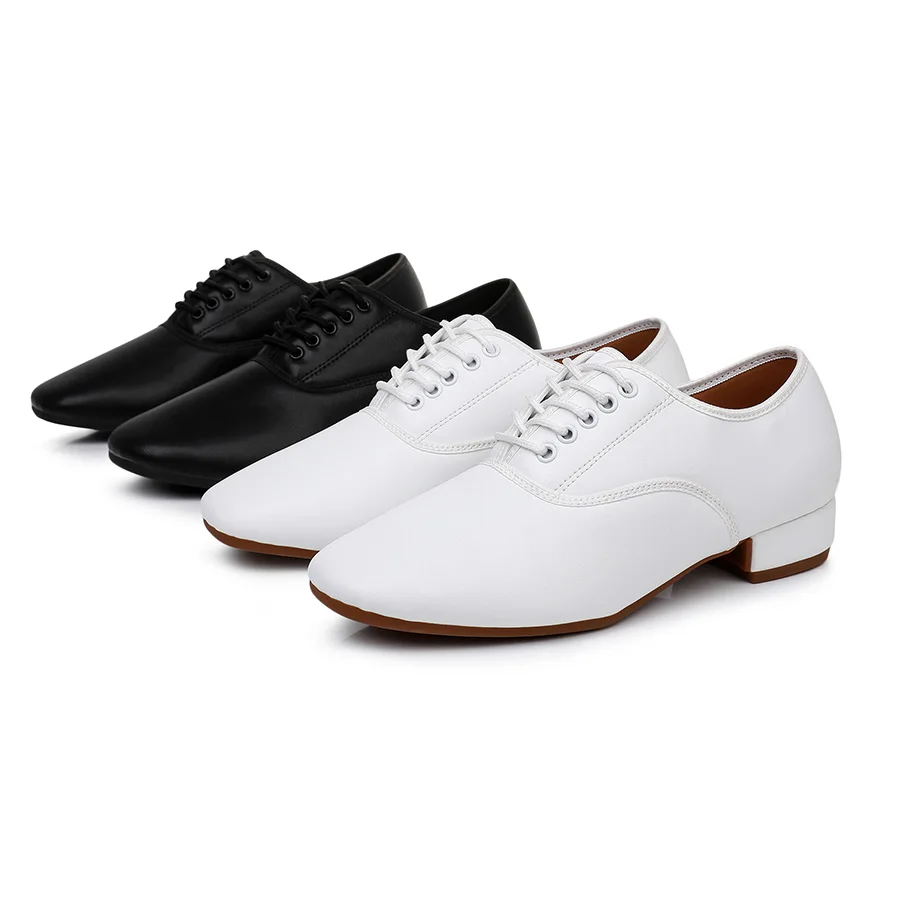 Men's Modern Jazz Sneaker Professional Black Oxford PU Upper Latin Salsa Shoe Plus Size Low Heel Tango Ballroom Dance Shoes