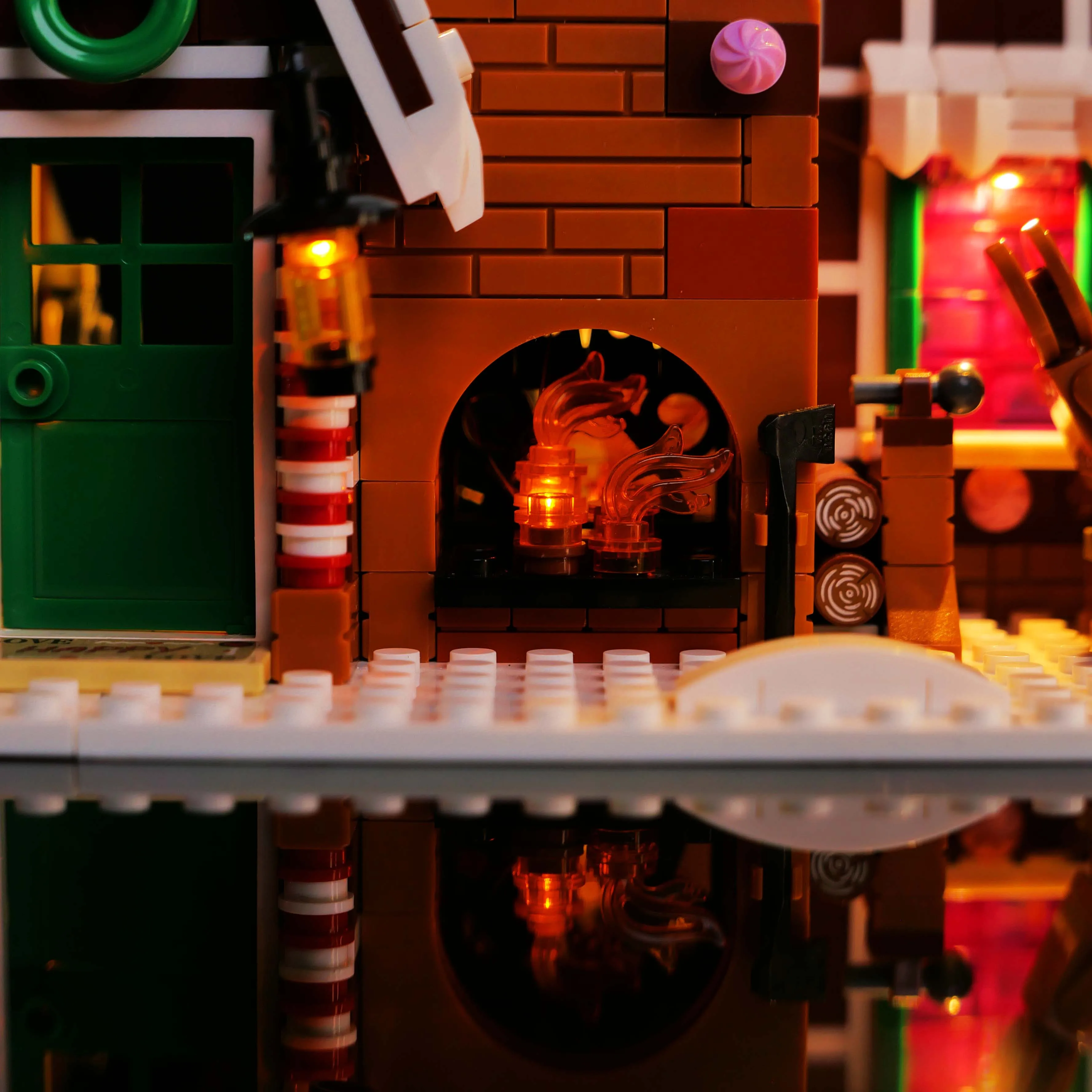 Kit de luz LED DIY, casa de pan de jengibre de invierno, juego de luces LED remoto para modelo de construcción de vacaciones 10267 (solo luces)