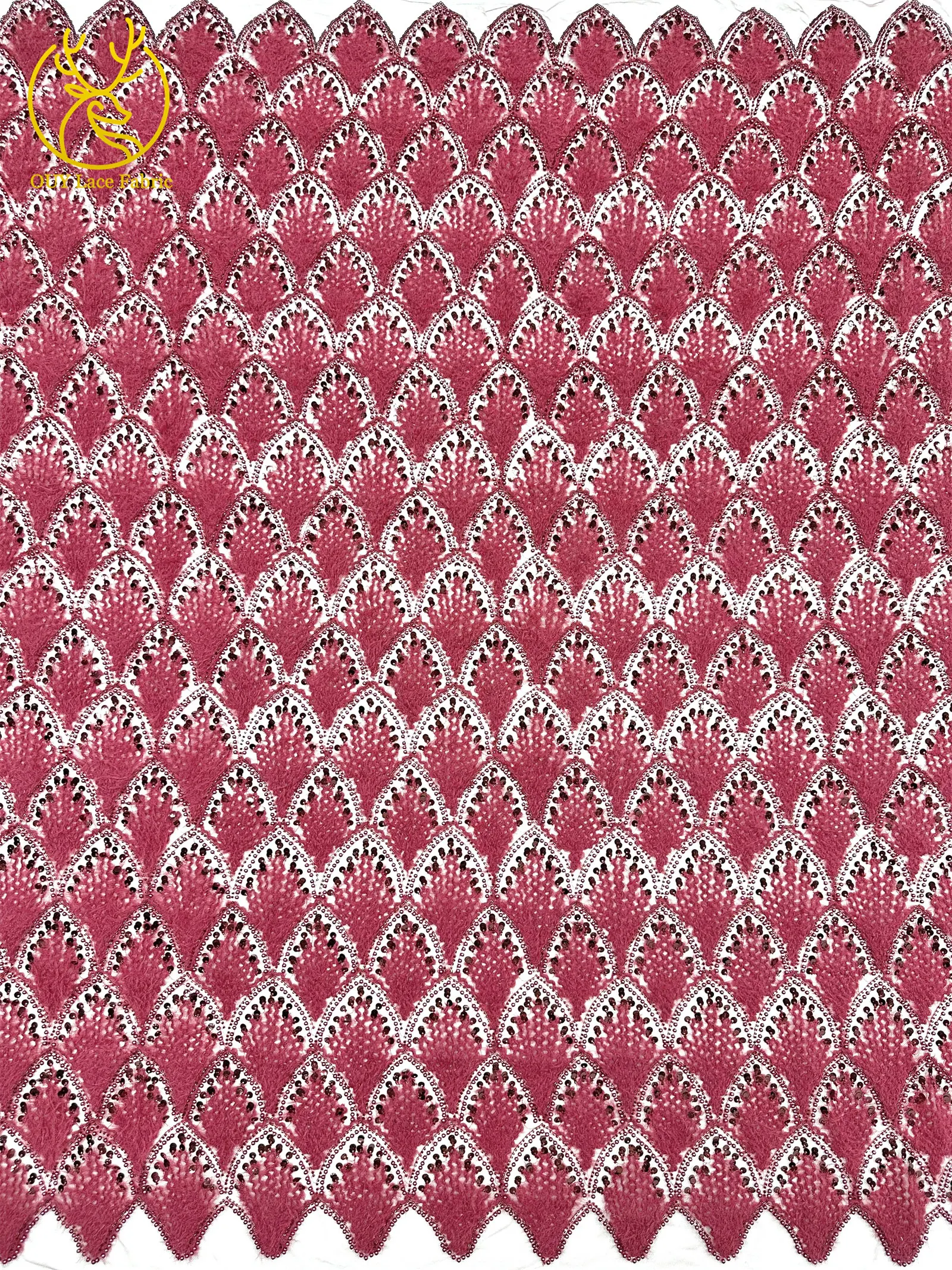 Hochwertiger 3D Nigerianischer Pailletten-Tüll-Spitzenstoff, 5 Yards, afrikanischer handgefertigter Perlen-Spitzenstoff für Damen-Partykleider zum Nähen – Detail 7