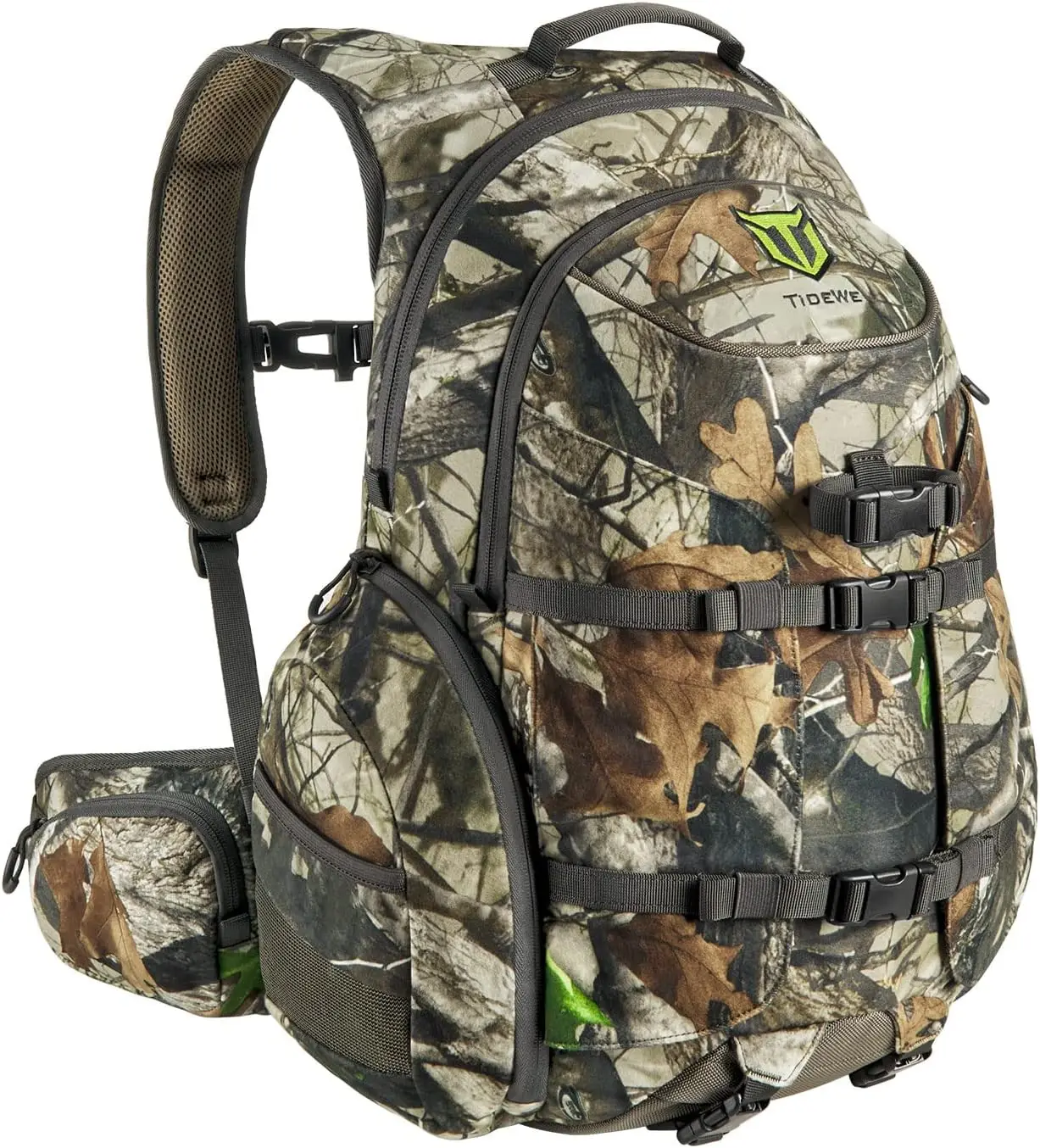 TIDEWE Hunting Backpack, Waterproof Camo Hunting Pack with Rain Cover, Long-Lasting Large Capacity Hunting Day Pack for Rifle Bo