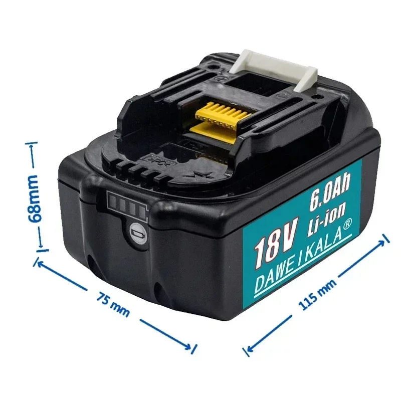 Mais recente bateria recarregável bl1860 atualizada 18 v 6000mah íon de lítio para (makita) 18v bateria bl1840 bl1850 bl1830 bl1860b lxt 4