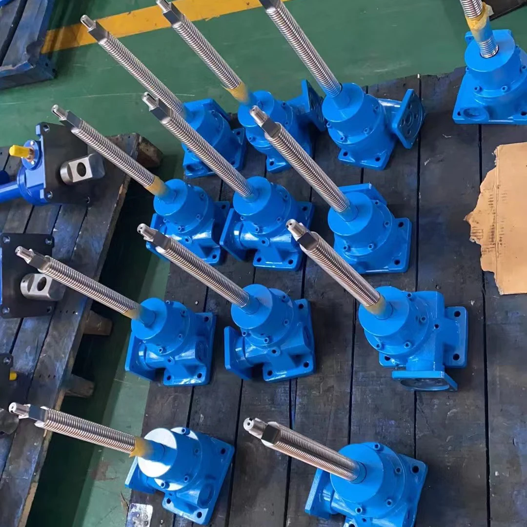 SWLシリーズ 2.5T ウォームギアスクリュー ジャッキ減速機、フランジとハンドクランク付きリフティングプラットフォーム用カスタマイズ可能ODM