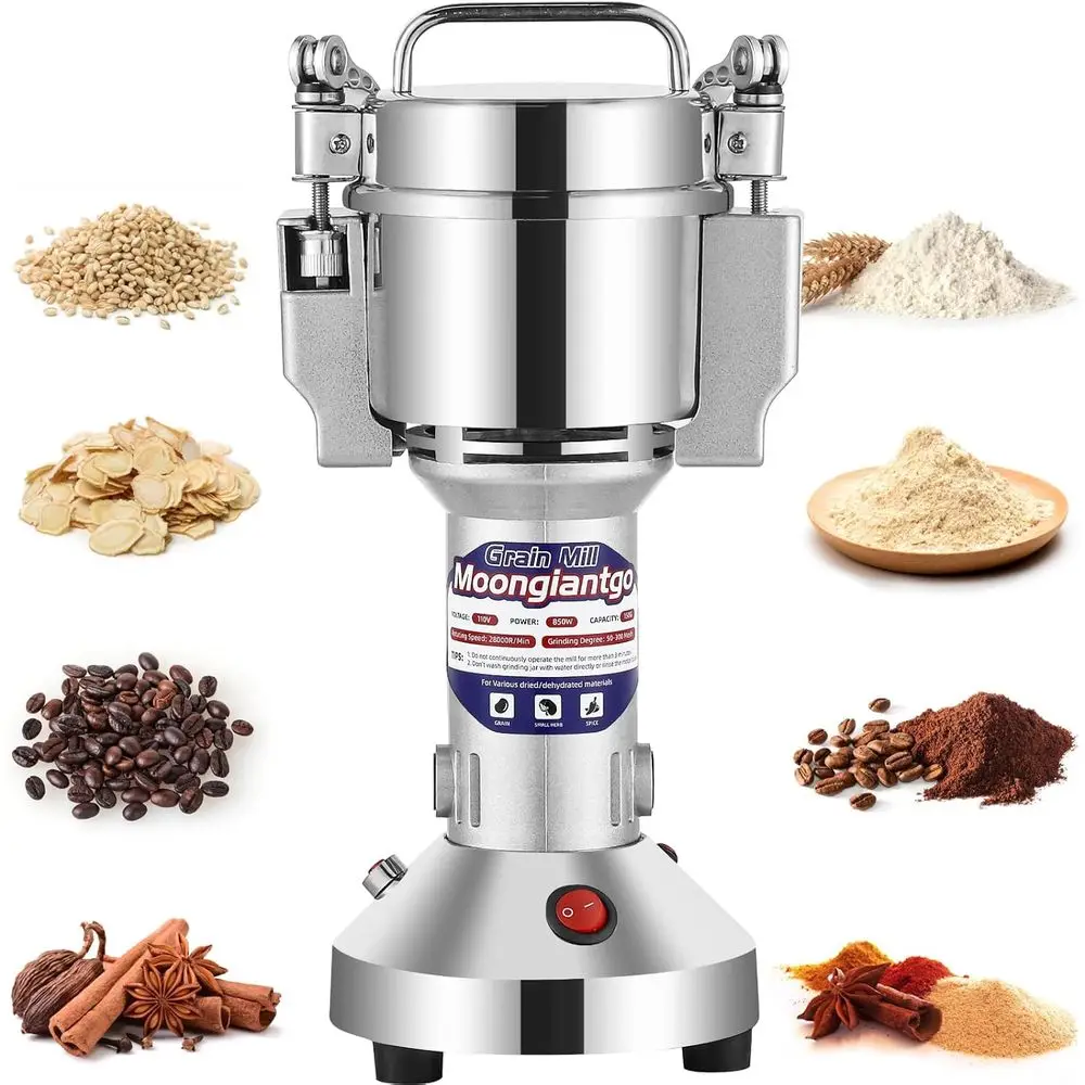 Molino Eléctrico Comercial de Especias de 150g, 850W, de Acero Inoxidable, para Granos, Trigo, Maíz, Arroz, Pimienta, Hierbas, Granos de Café