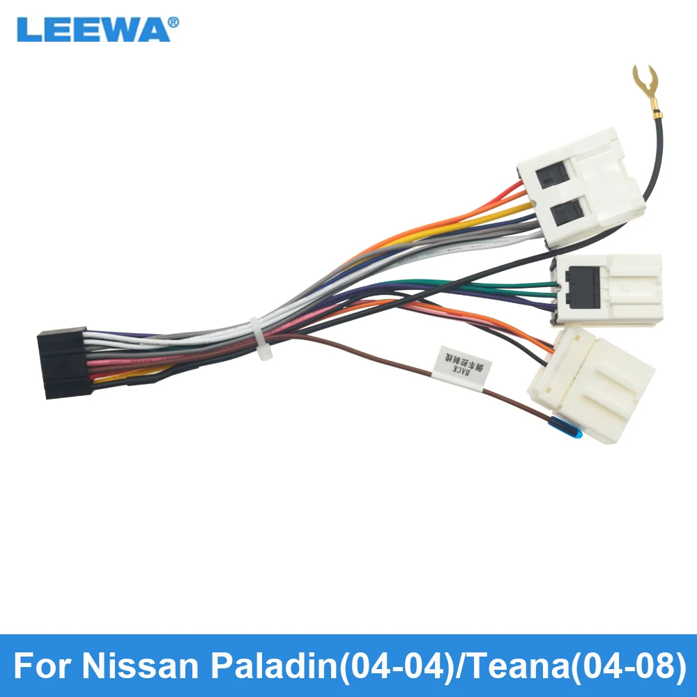 

LEEWA Car 16pin Power Cord Wiring Harness Adapter For Nissan Paladin(04-04)/Teana(04-08) Installation Head Unit