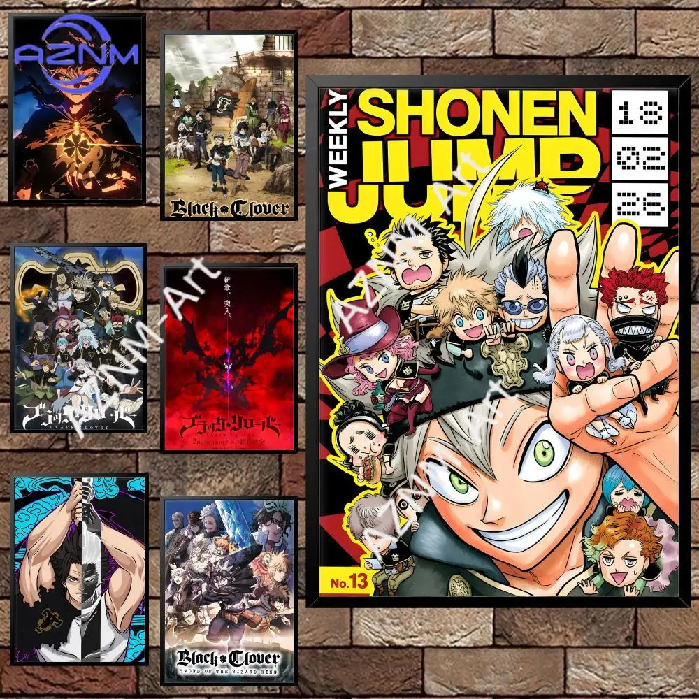 Póster genial del anime Black Clover BC, arte de pared versátil resistente al agua en HD, decoración autoadhesiva para cualquier espacio, regalo ideal