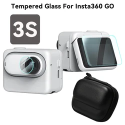 Tempered Glass LCD Display Screen Protector+TPU Soft Lens Film Cover For Insta 360 GO 3S Action Camera GO3S Case Accessories