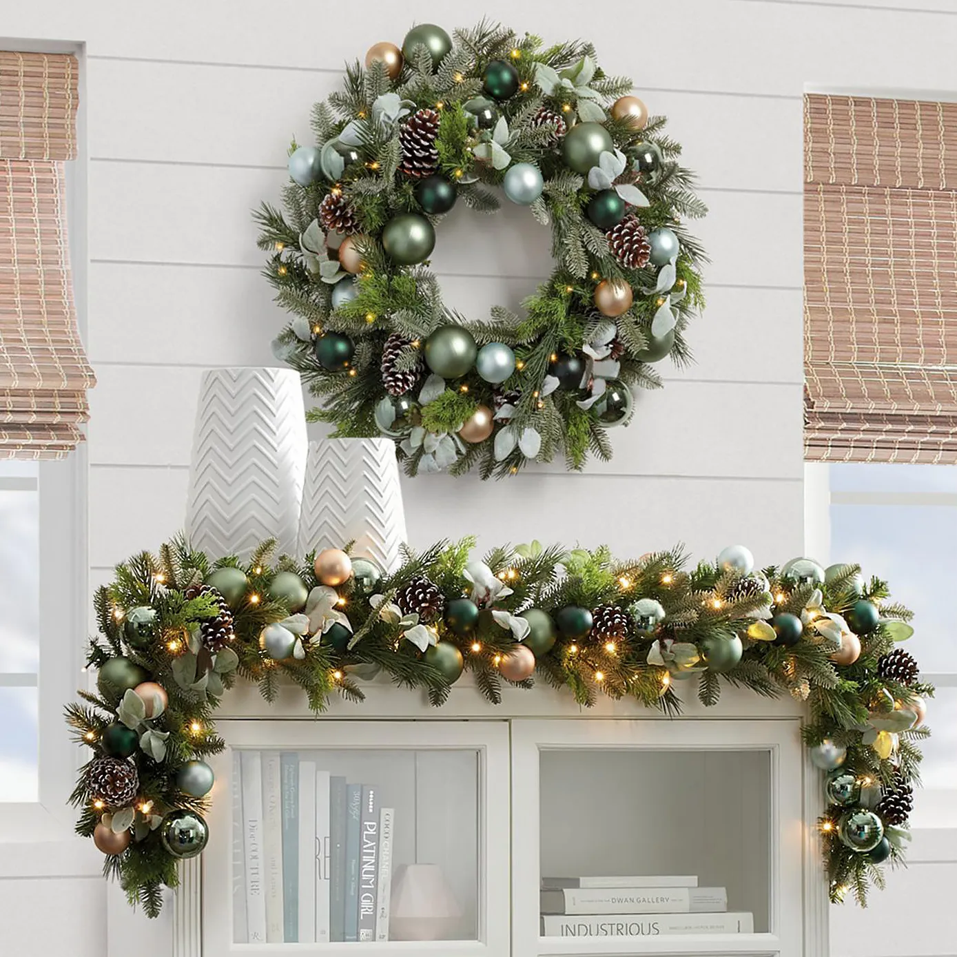 Christmas decoration scene arrangement rattan pendant door decoration wreath shopping mall hotel window ornament creative gift