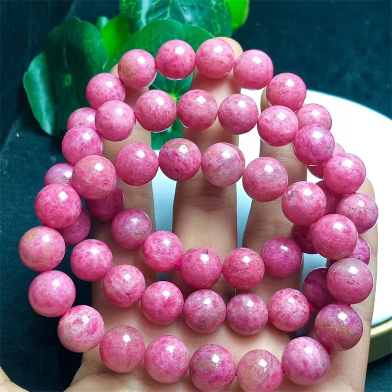 Natural Rhodonite Bracelet Women Fashion Sweet Reiki Healing Energy Strand Girls Jewelry Gift 1PCS 10/11/12MM