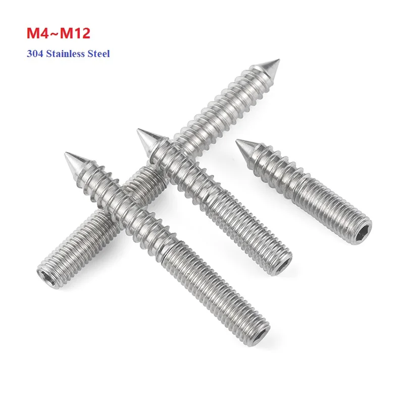 Kopflose Innensechskantschrauben aus Edelstahl 304, Schwanzschrauben/Doppelköpfige Stellschrauben M4, M5, M6, M8, M10, M12, neues Angebot