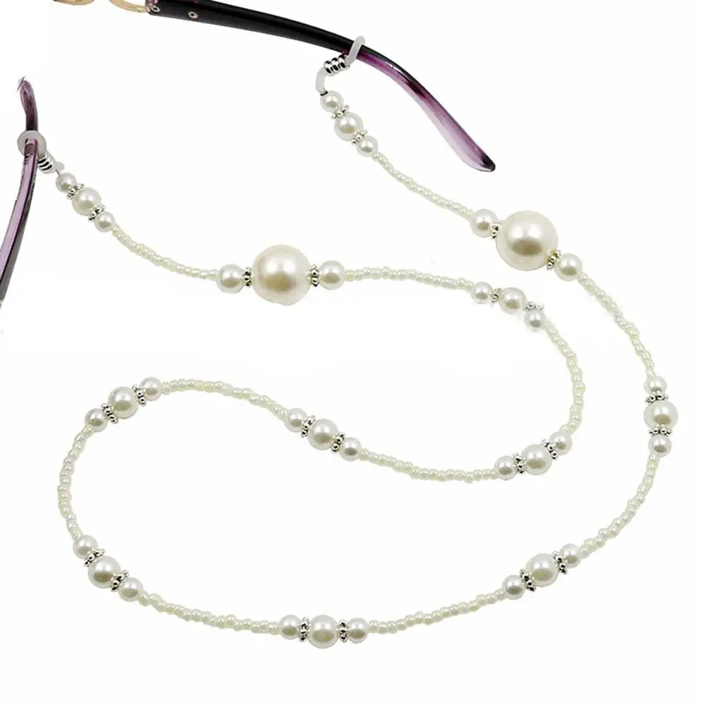 Women Neck Fashion Imitation Pearls Chains Eyeglass String Glasses Cord Sunglasses Strap Holder