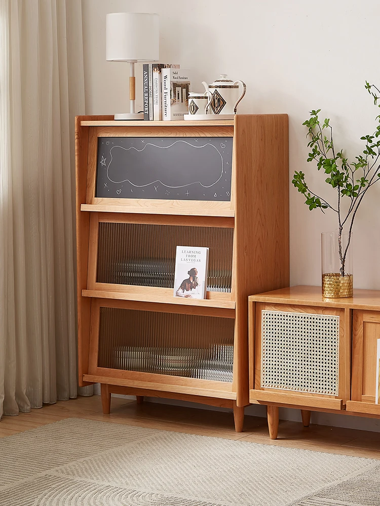 Armário de madeira maciça, estilo nórdico e japonês