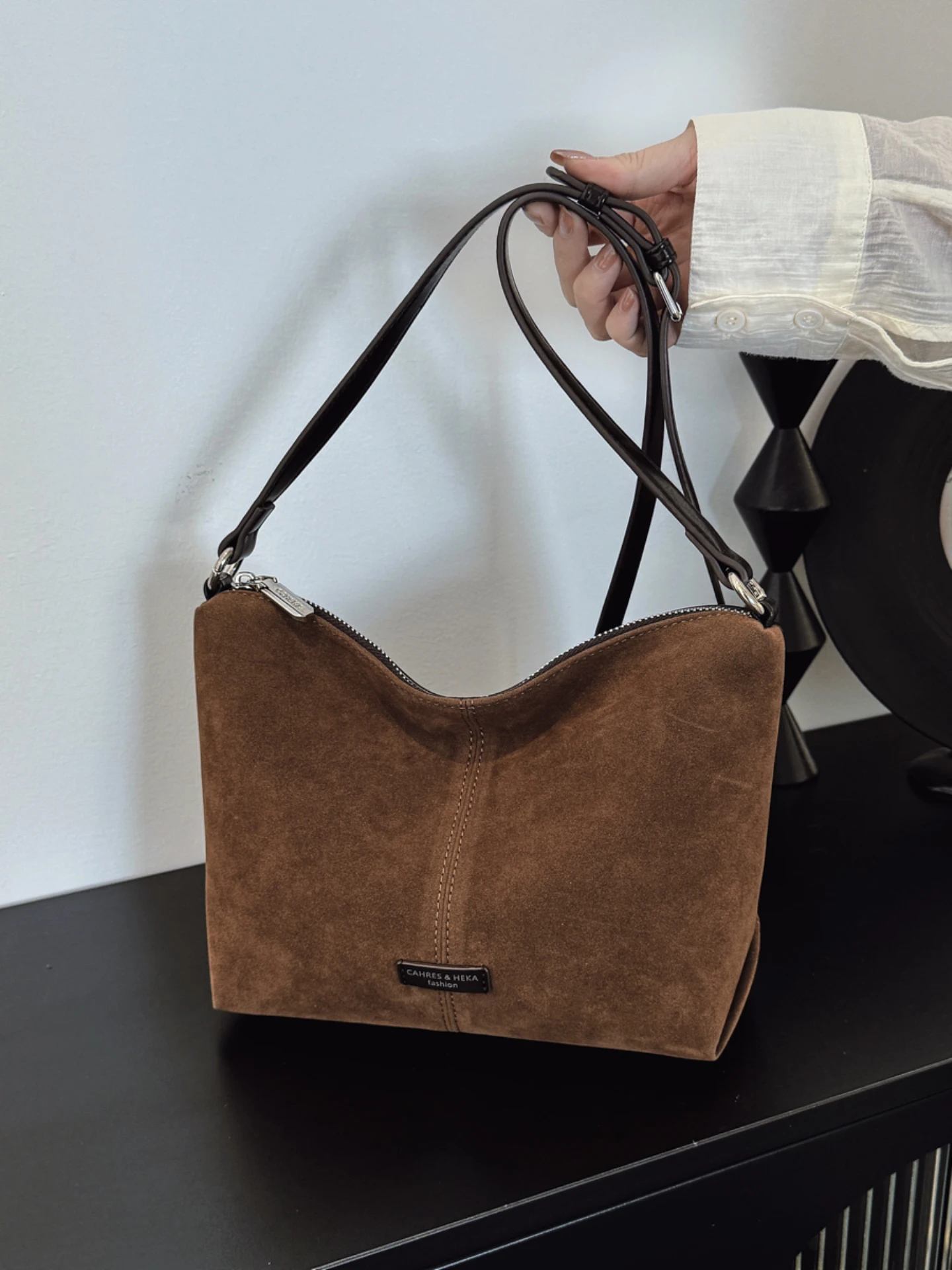 

Матовая кожаная винтажная сумка-тоут большой вместимости, модная городская сумка через плечо, повседневная простая сумка-хобо