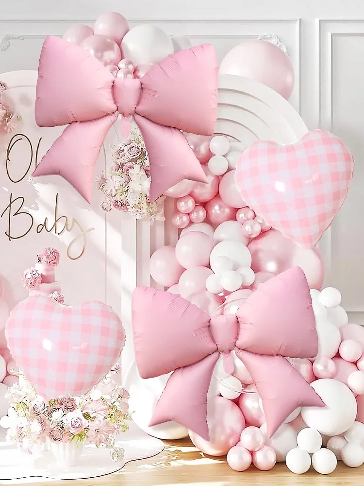 4Pcs Pink Bow And P…