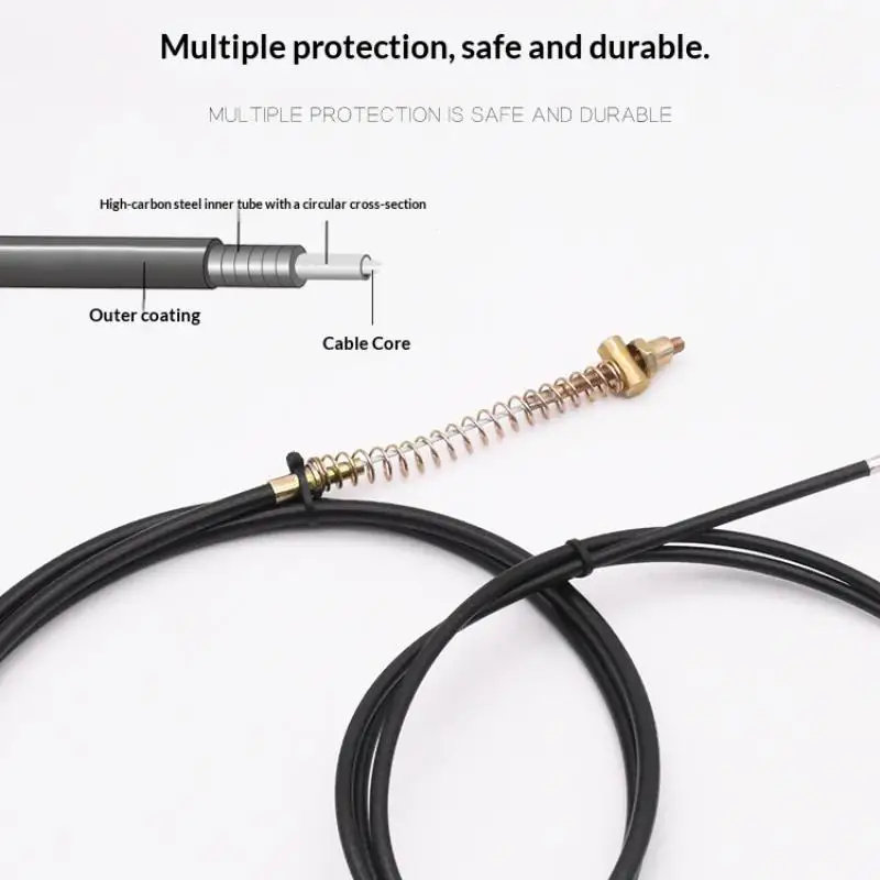 E-bike Brake Cable Rust Proof 1PC 1.25-2M Adjustable Front Rear Drum Brake Line for Electric Scooter Upgrade Parts