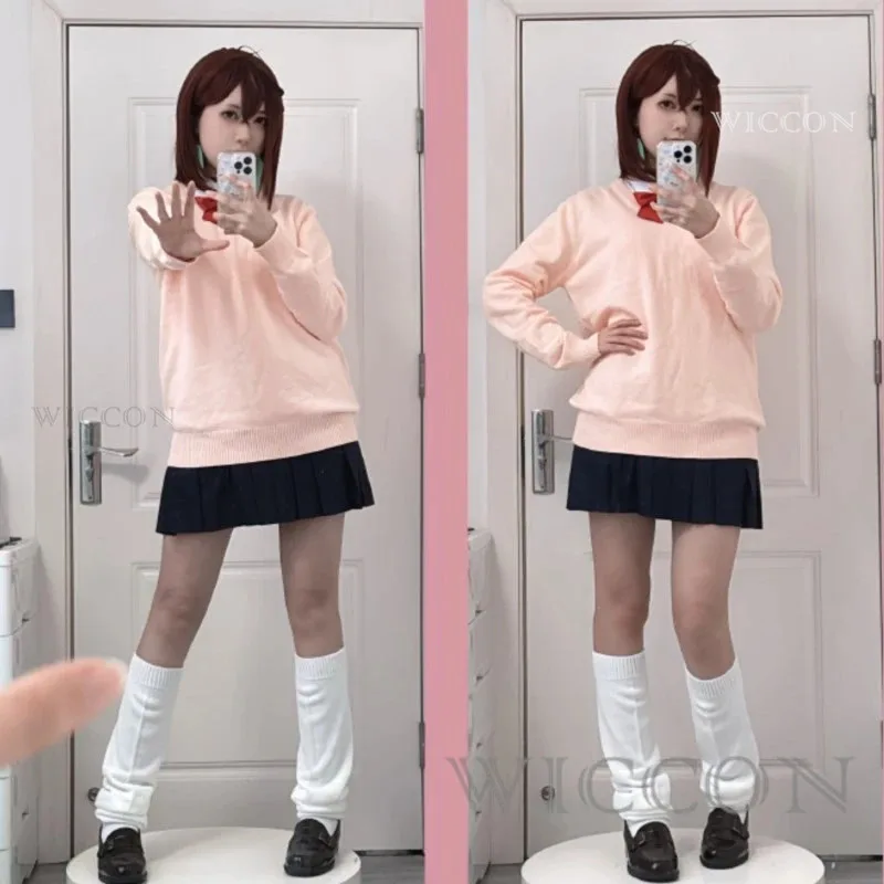Disfraz de Momo Ayase, falda rosa de Anime Dandadán, uniforme escolar, trajes de disfraz, ropa de Carnaval de Halloween para mujeres adultas