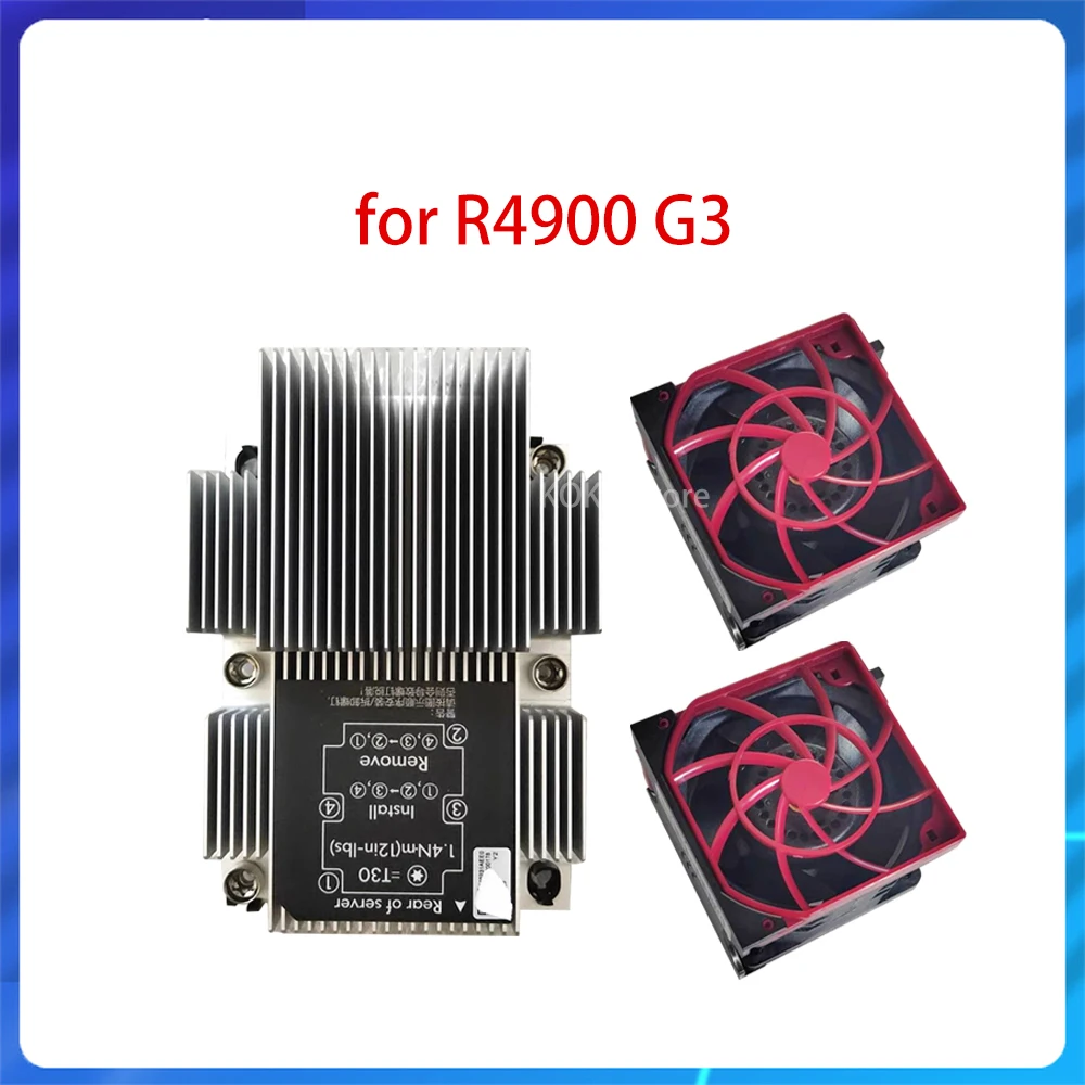 Radiador original dissipador Kit, ventilador de refrigeração, dissipador de calor do servidor Fans Kit, Novo, R4900 G3 Gen3, R4900G3