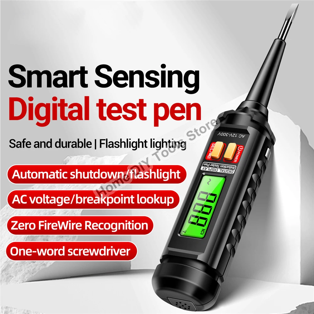 AC12V-300V Digital Voltage Detector Testers Pen Non-Contact Portable Screwdriver Indicator Voltages Tester Meter Tools