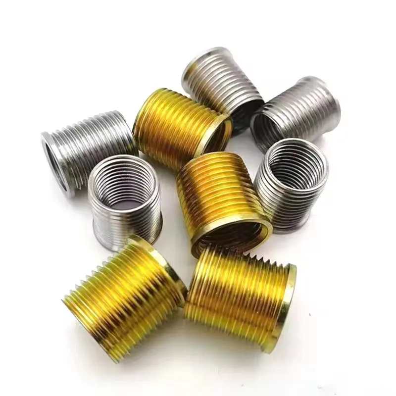 5Pcs Spark Plug Thread Repair Inserts M8-M10 M10-M12 M12-M14 M14-M16 Carbon Steel & Stainless Steel Thread Repair Sleeves