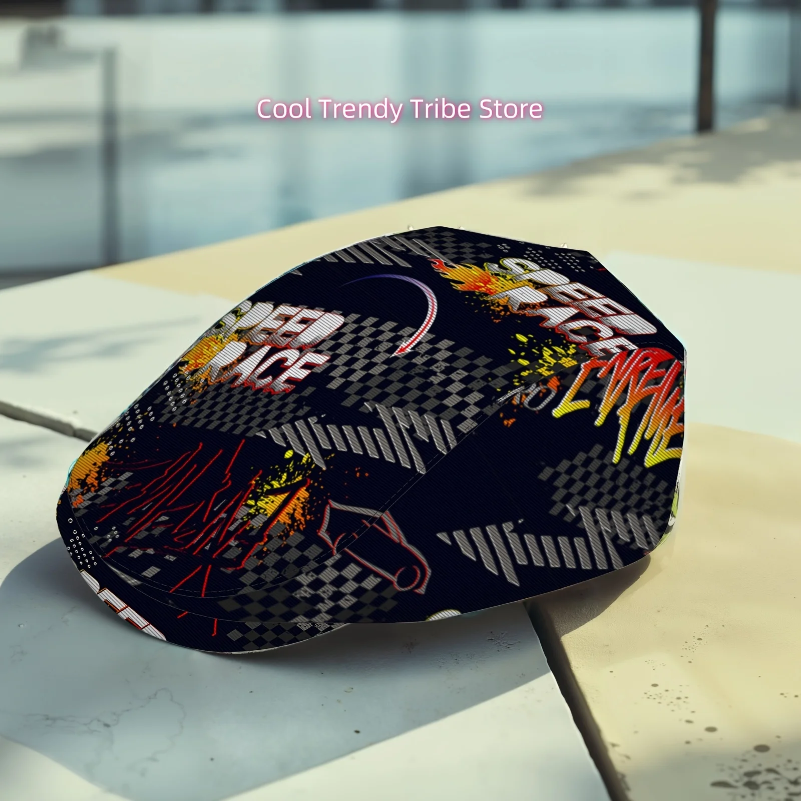 1pc Black And Swirl Beret, Intricate Line Art Print Hat Fashionable Summer Sun Hat, Lightweight And Breathable, Versatile for Va