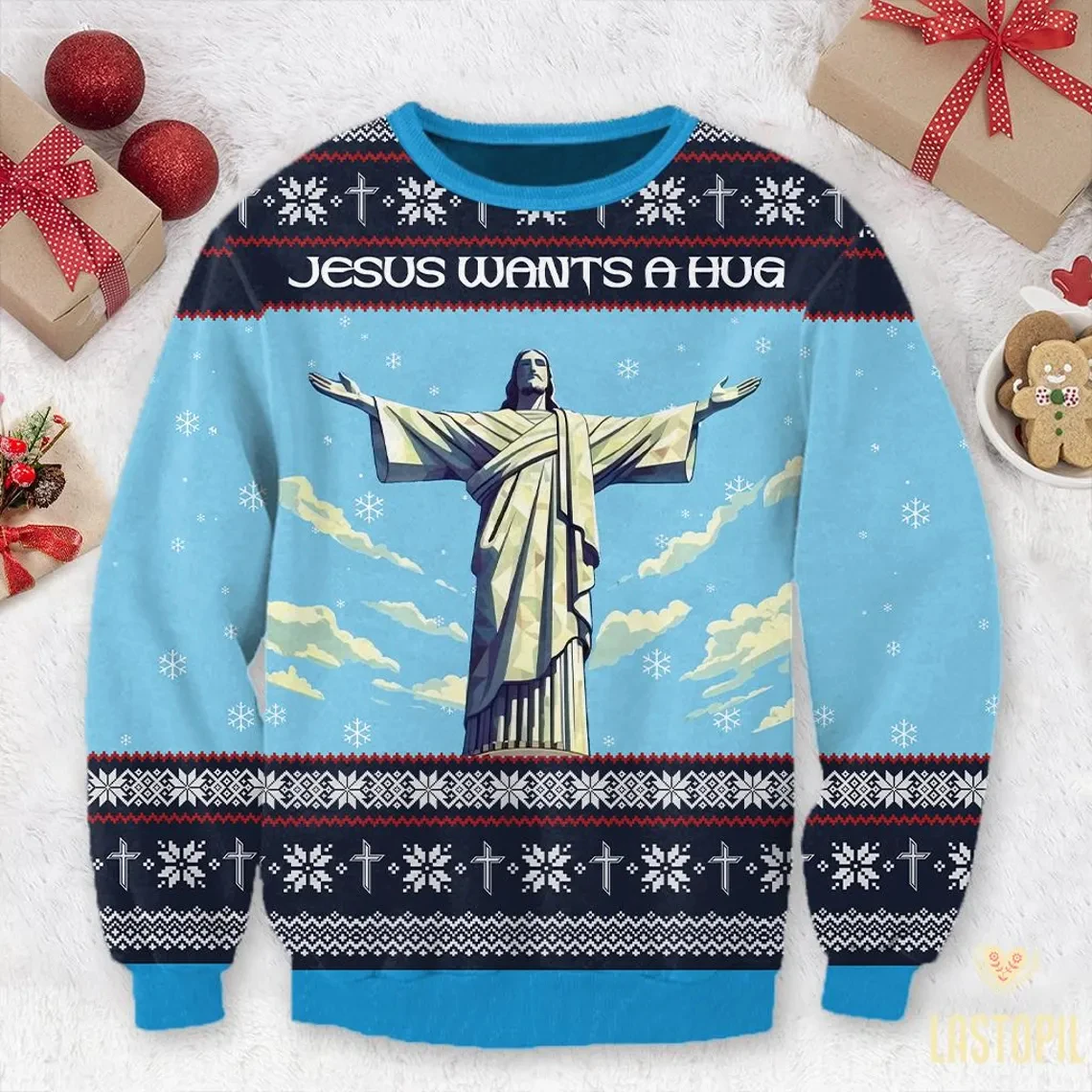 Jesus Ugly  Sweatshirt For Mens Clothing Crewneck Santa Claus REX 3d Printing Ugly Cmas Sweatshirts Women Sweatshirts Tops