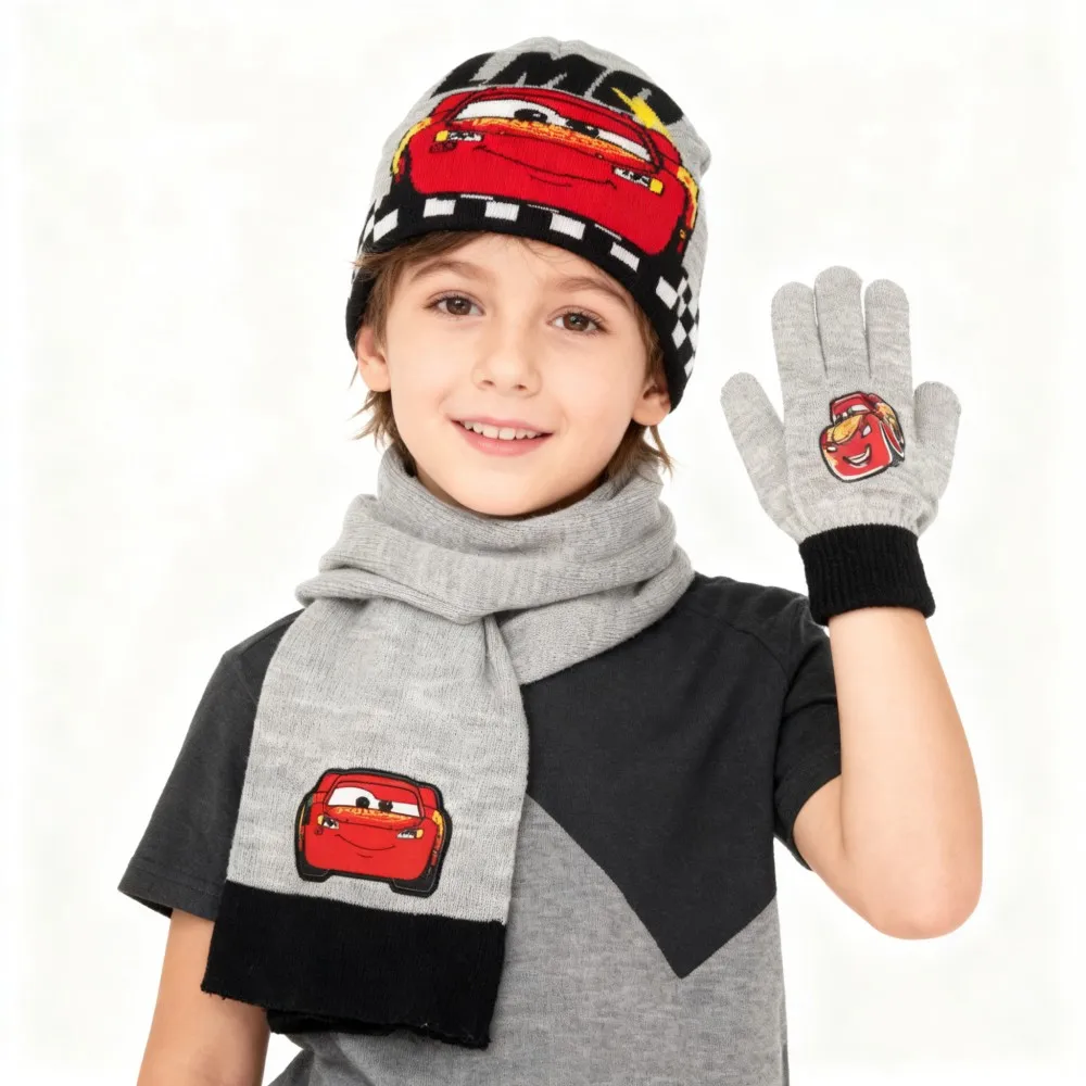 

Mcqueen 2-8 Years Kids Warm Hats Children Cold-Proof Knitted Cap Unisex Stretchy Hats Christmas Gift Baby Outdoor Thermal Caps