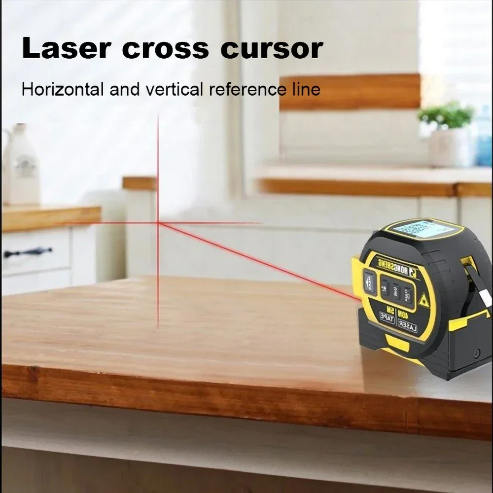 Laser Tape Measure 40/60m Rangefinder Infrared High-precision Intelligent Electronic Ruler Cross Line Measuring Instrument Level