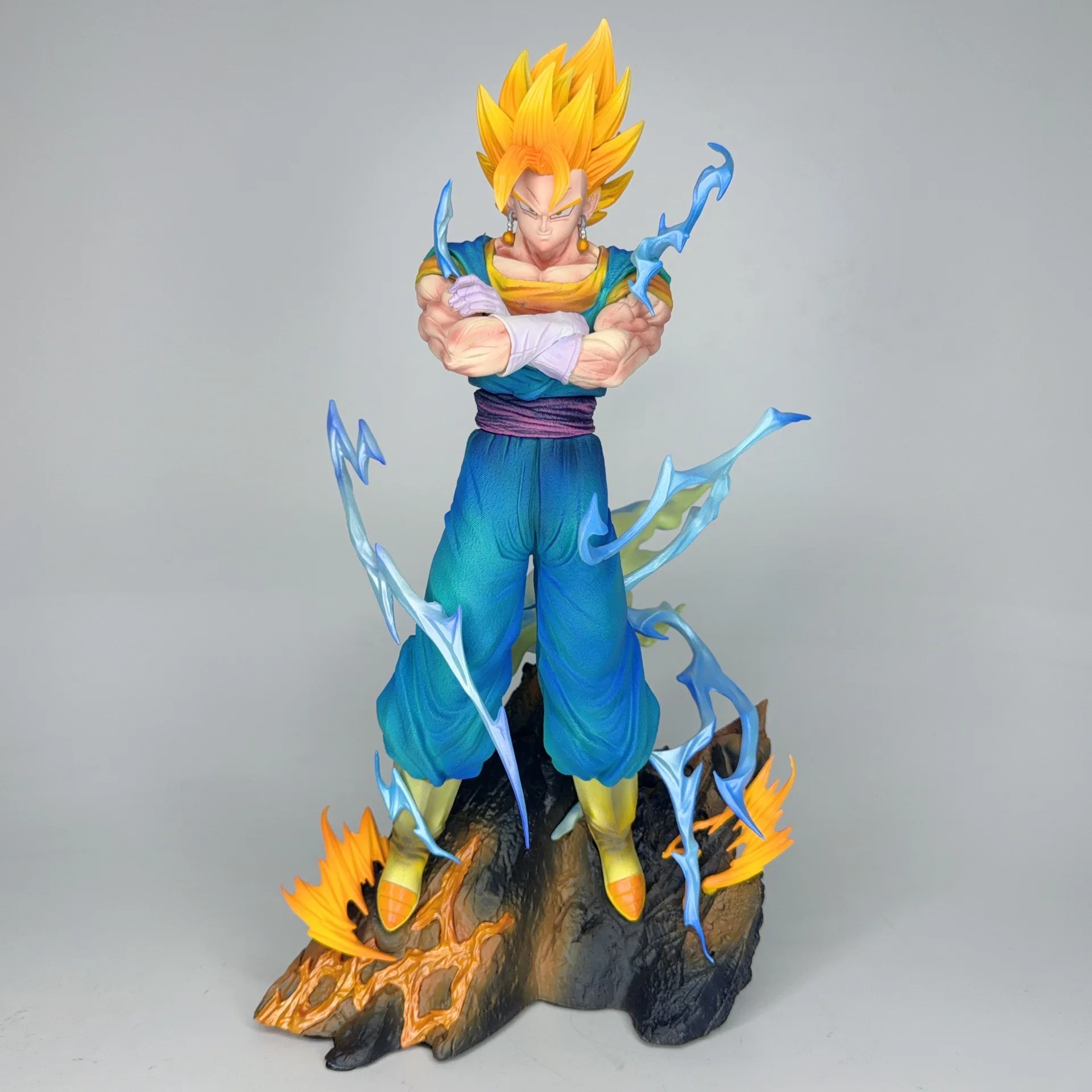 

Anime Dragon Ball Super Saiyan Vegetto Lightning Effects PVC Action Figure Collectible Model Doll Toy 34CM