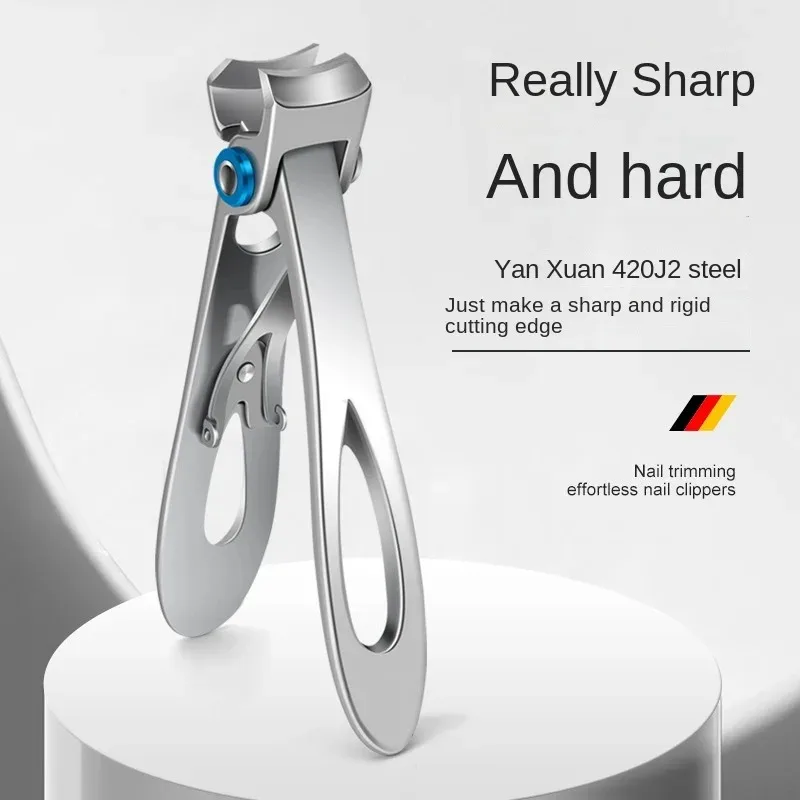 Pro-Grade Wide Jaw Stainless Steel Nail Clippers - Heavy Duty Precision Cutter for Thick Nails, Manicure & Pedicure Tool