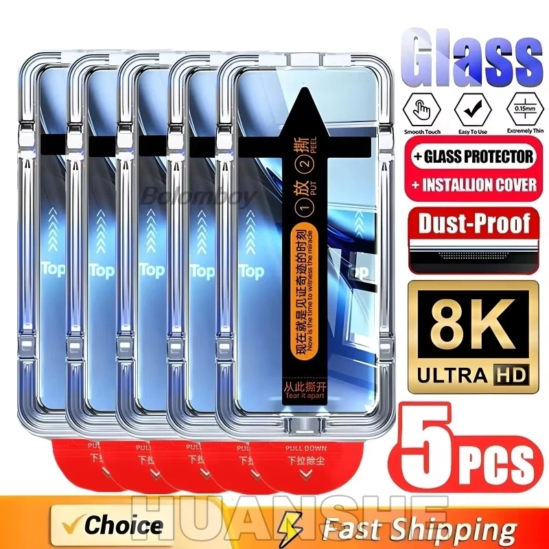 3-5Pcs Dust Free Tempered Glass Screen Protector for Samsung A73 A71 A56 5G A55 A54 A53 A36 A35 A34 A25 A24 A23 A22 A17 A07 A06