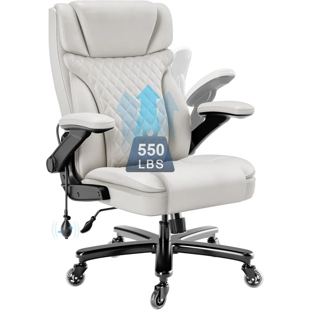 Big and Tall Office Chair 550lbs, Ergonomic Office Chair with Adjustable Lumbar Support, High Back Computer Chair