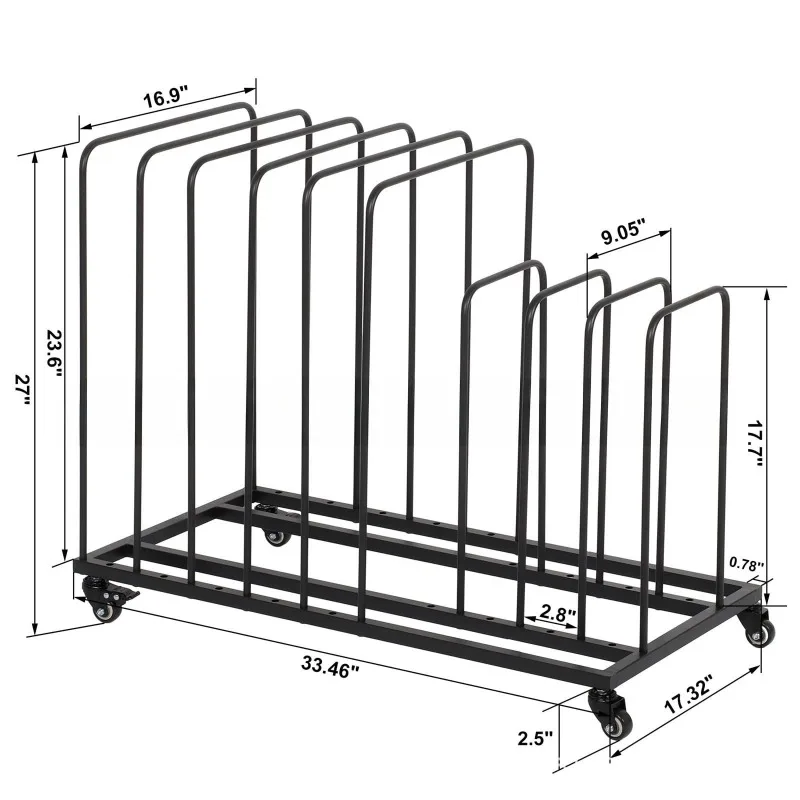 For Wheeled Mobile Frame Large Vertical Photo Frame Carton Display Stand Art Canvas Storage Rack for Picture Board