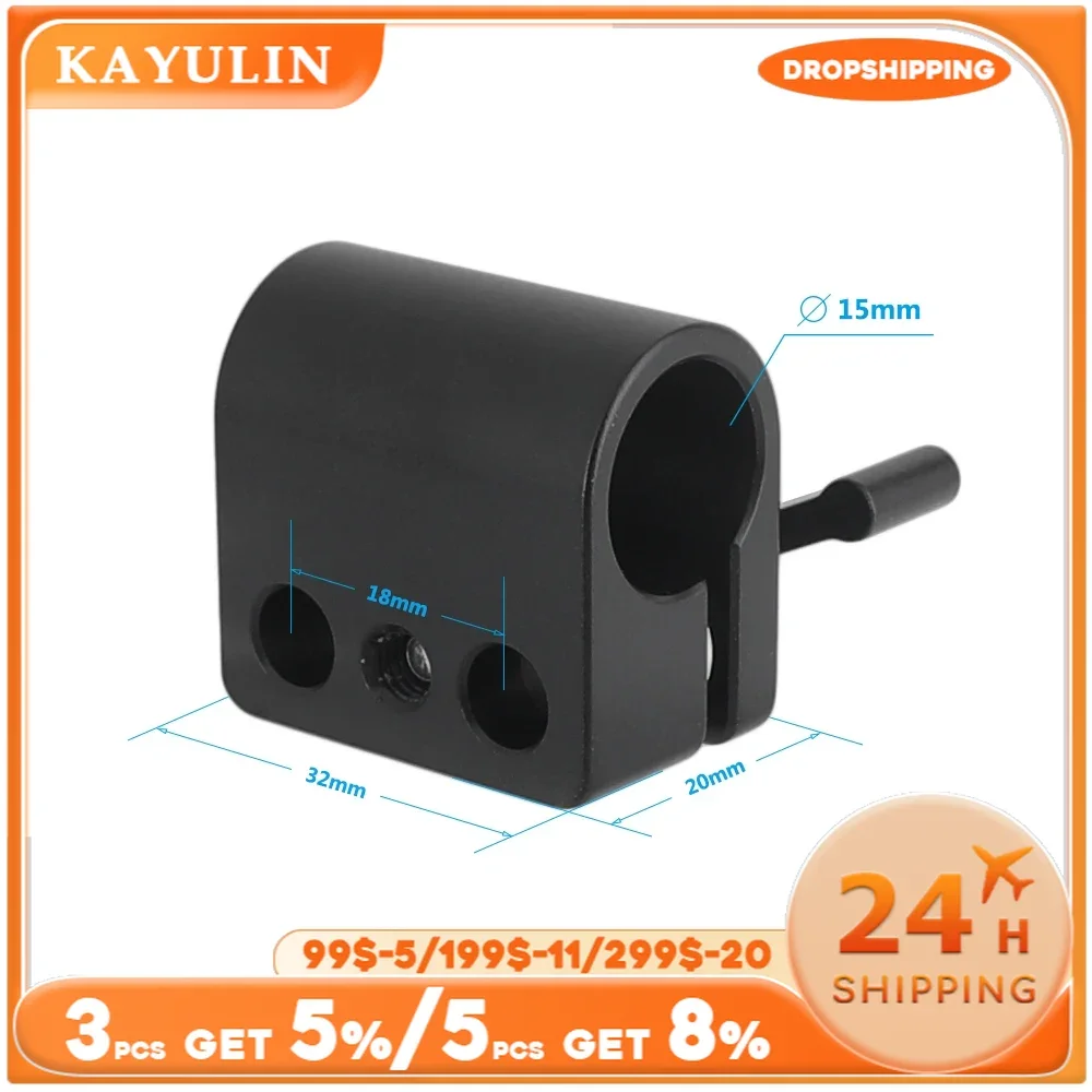 Kayulin Solid Single 15mm Rod Clamp Adapter With 1/4\