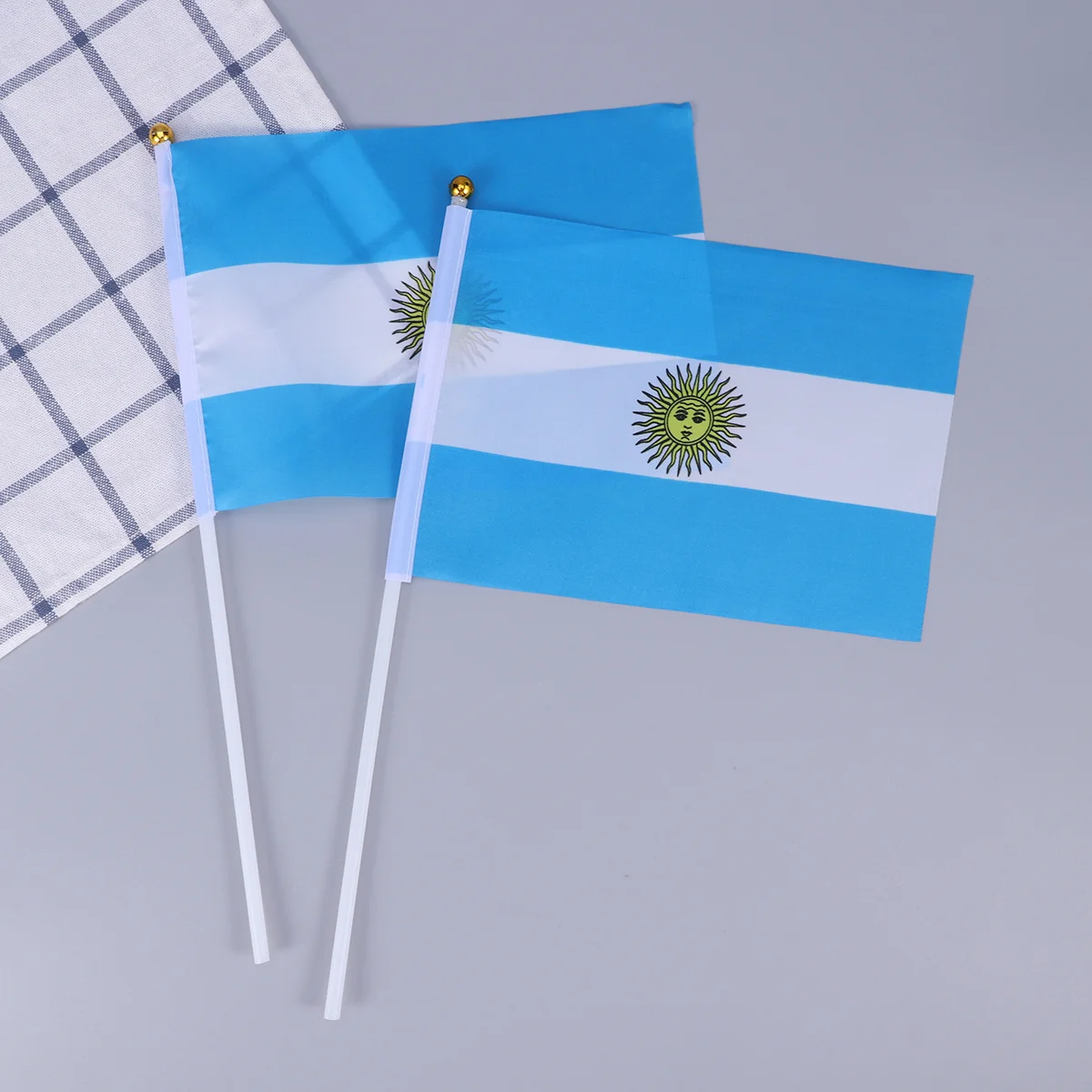 20 قطعة باليد علم الأرجنتين على عصا البوليستر أعلام المحمولة للحزب موكب ديكور عصا أعلام #2