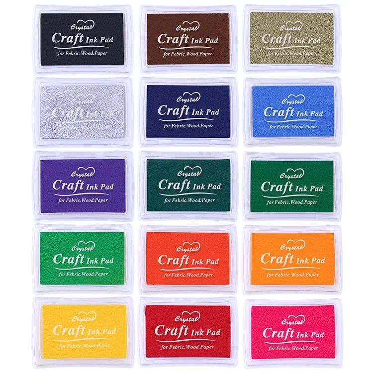 14 Colors Inkpad Craft Oil Based DIY Ink Pads for Rubber Stamps Fabric Scrapbook  Decor Stamp Pad