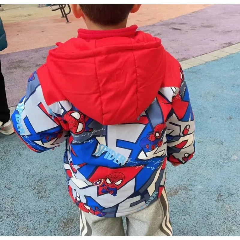 

Spider-Man Cartoon Anime Men's Jacket New Jacket Three-in-One Jacket with Liner Spring Autumn and Winter Cotton Clothing Gift